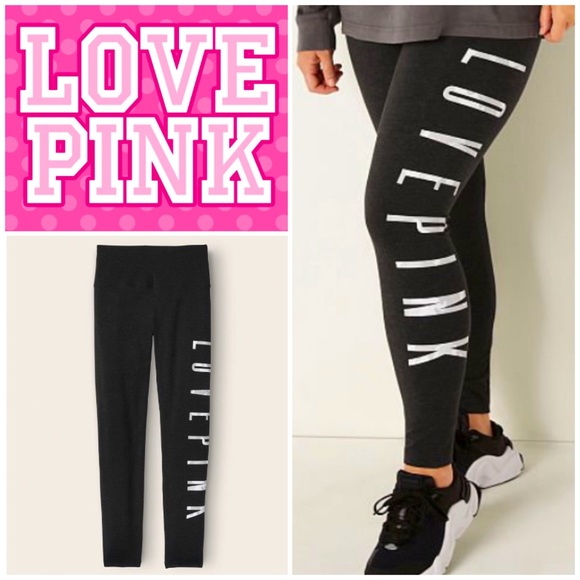 PINK Victoria's Secret | Pants \u0026 Jumpsuits | Nwt Victorias Secret Pink Dark  Gray High Waist Cotton Leggings | Poshmark